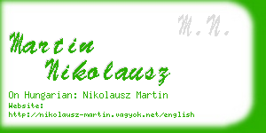 martin nikolausz business card